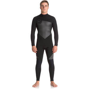 Quiksilver Mens Syncro Series 5/4/3mm GBS Back Zip Wetsuit JET BLACK & Northcore Waterproof Wetsuit Bag